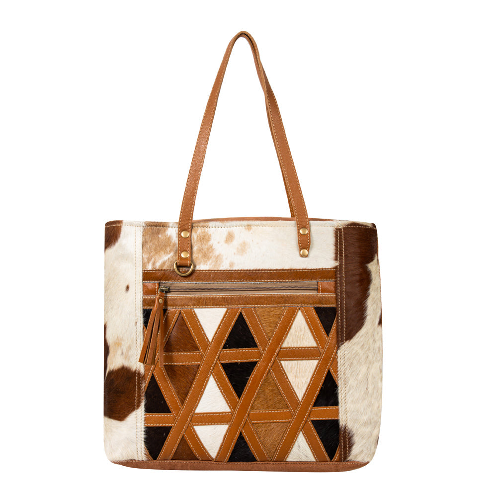 Sac Hairon Dakota Plains en cuir de vache et toile
