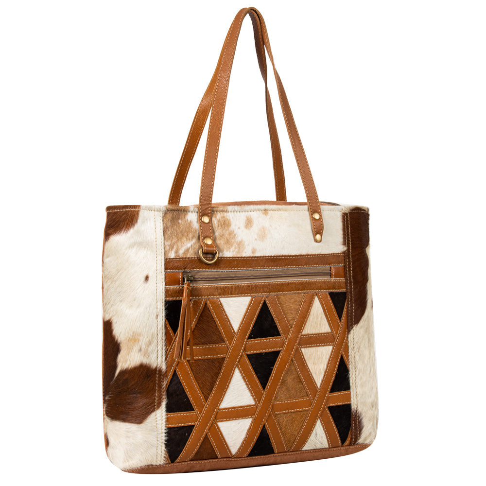 Sac Hairon Dakota Plains en cuir de vache et toile