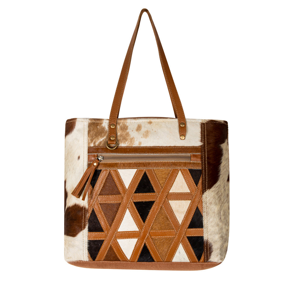 Sac Hairon Dakota Plains en cuir de vache et toile