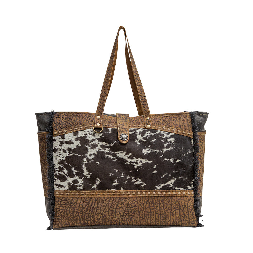 Sac Asher en toile et cuir de vachette