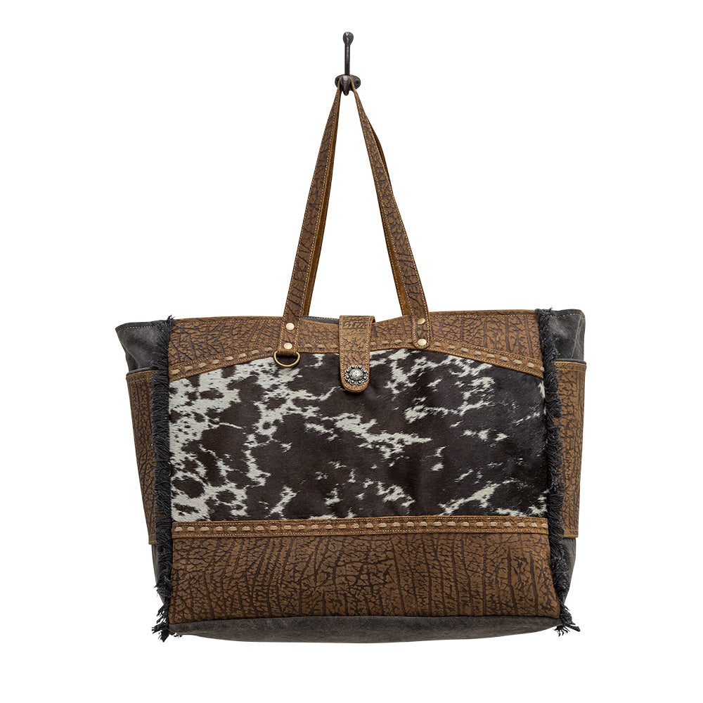 Sac Asher en toile et cuir de vachette