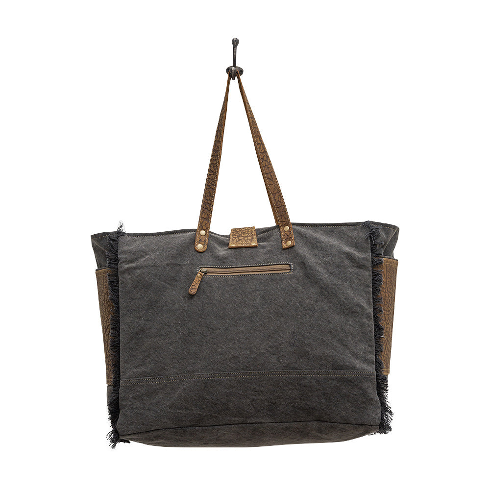 Sac Asher en toile et cuir de vachette