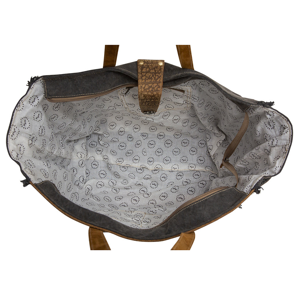 Sac Asher en toile et cuir de vachette