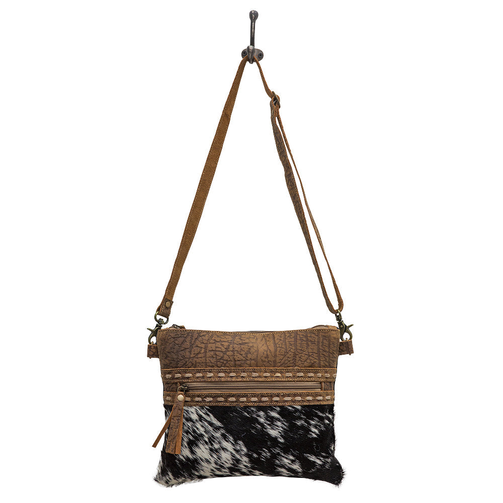Sac Diaz en toile et poil de vache