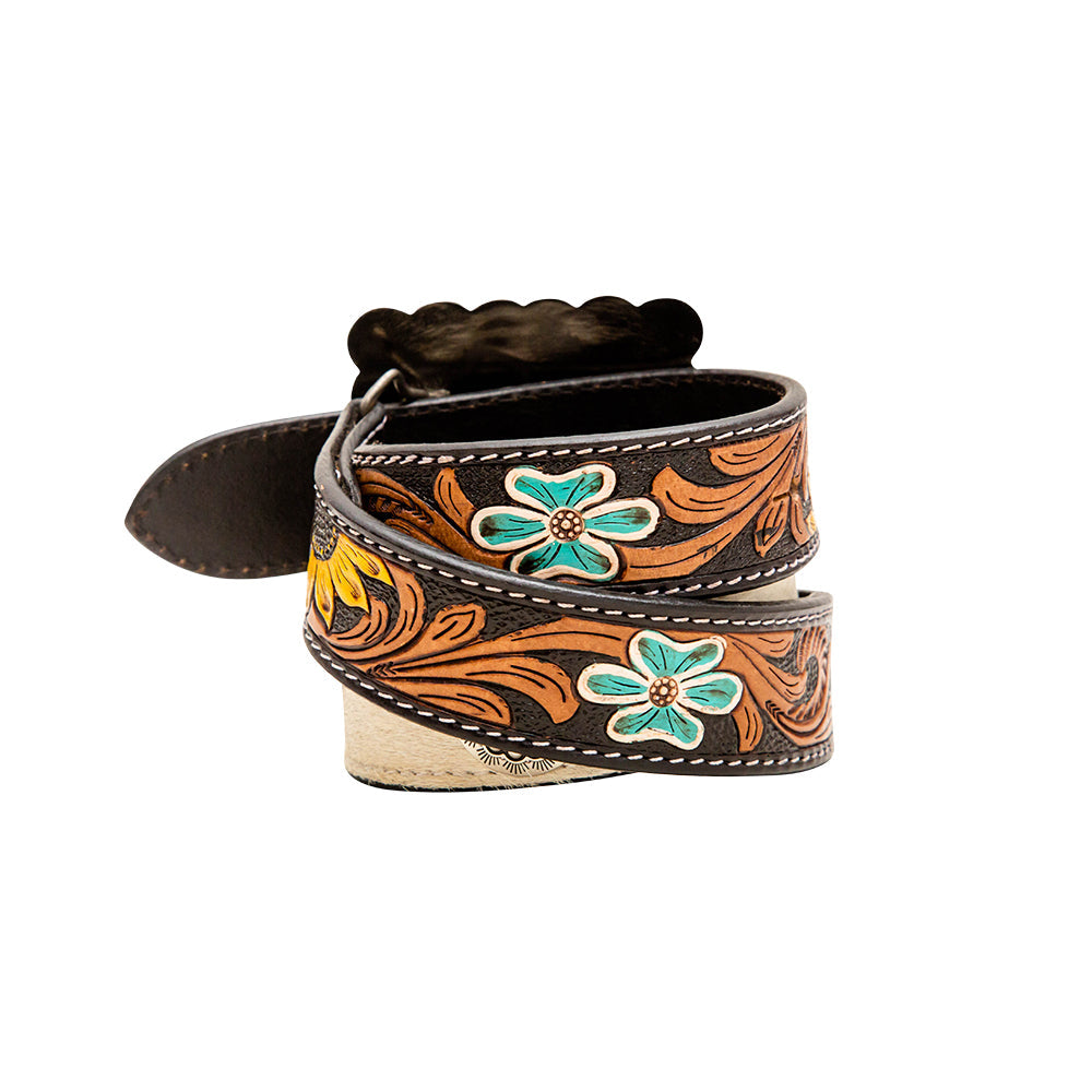 Ceinture Klepto Concho pour femme, en cuir repoussé main