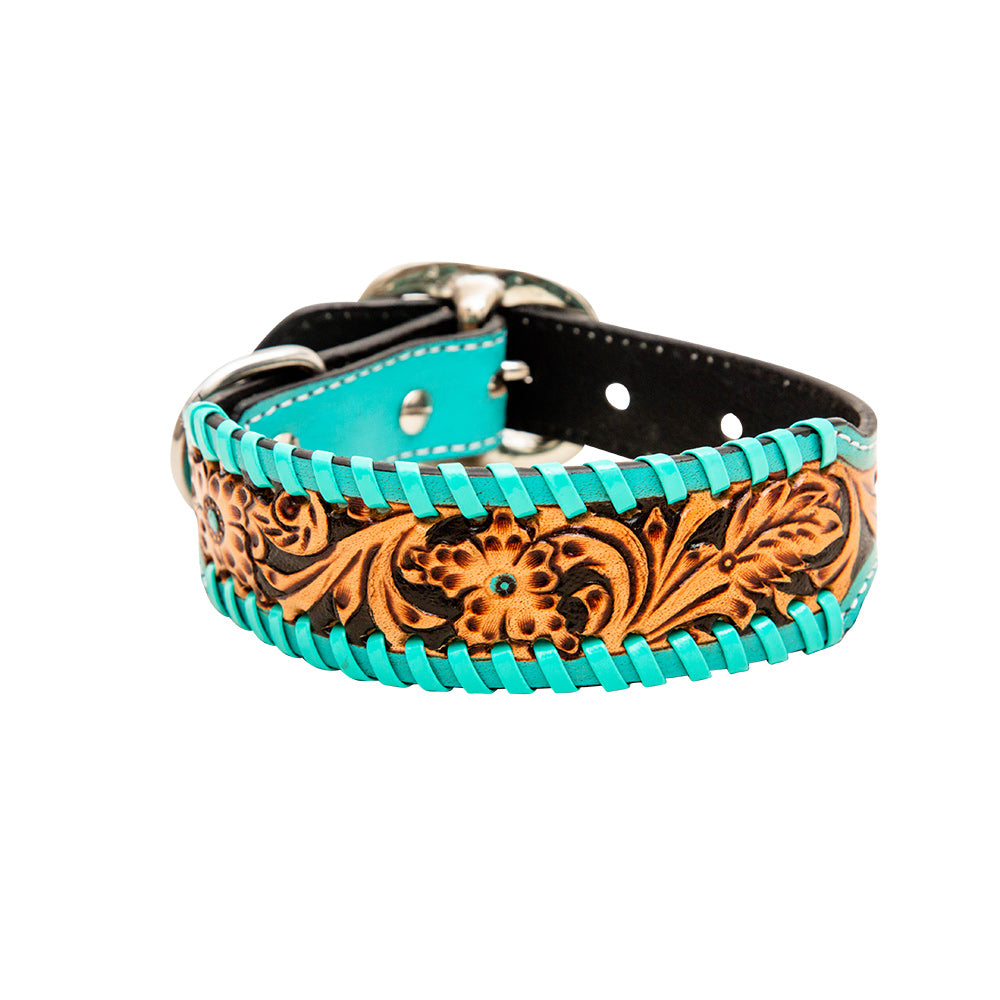 Collier pour chien en cuir fait main Acety