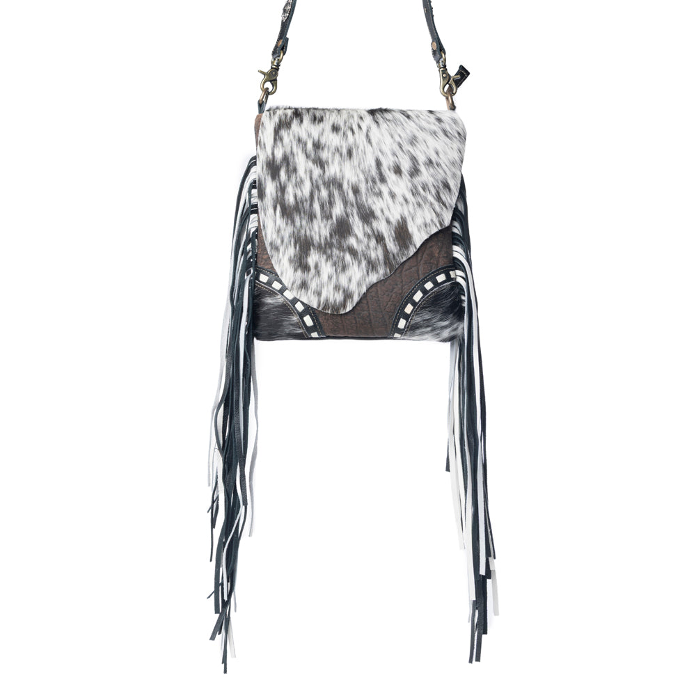 Sac à bandoulière en cuir Myra Corral Tempo à dissimulation – Sac à bandoulière en hairon frangé avec sangle réglable pour une touche robuste