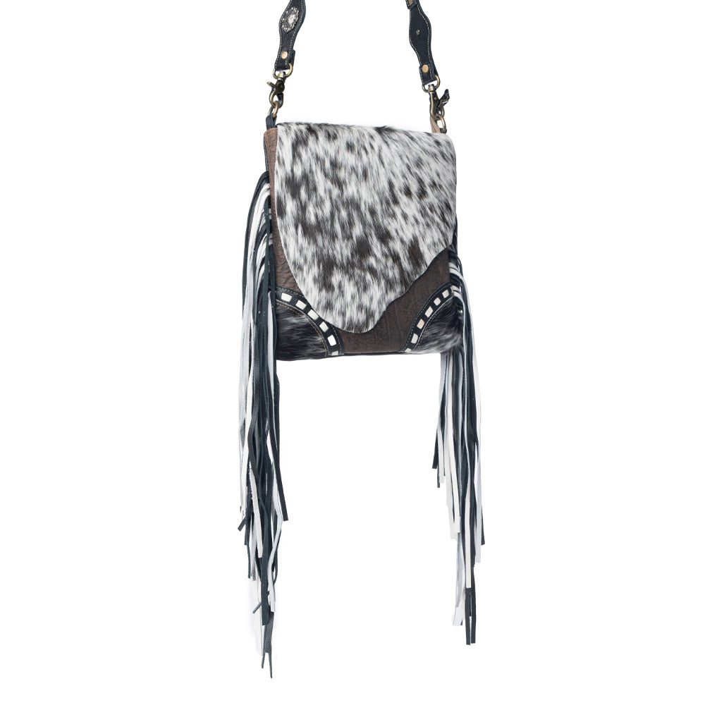 Sac à bandoulière en cuir Myra Corral Tempo à dissimulation – Sac à bandoulière en hairon frangé avec sangle réglable pour une touche robuste