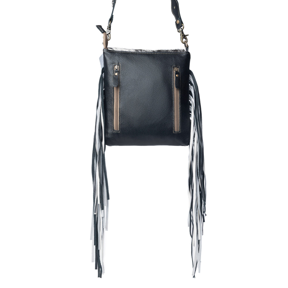 Sac à bandoulière en cuir Myra Corral Tempo à dissimulation – Sac à bandoulière en hairon frangé avec sangle réglable pour une touche robuste