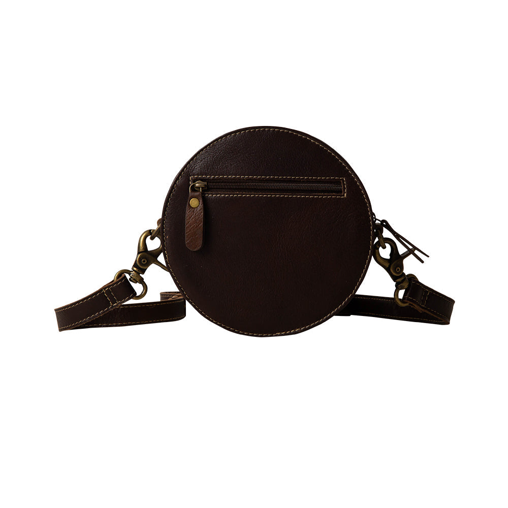 Sac rond Magnolia Lane en cuir repoussé à la main