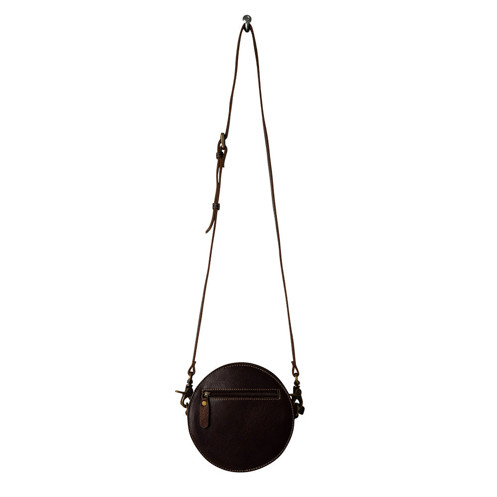 Sac rond Magnolia Lane en cuir repoussé à la main
