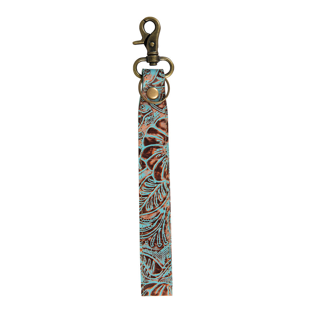 Porte-clés en cuir repoussé Pathflower Trail