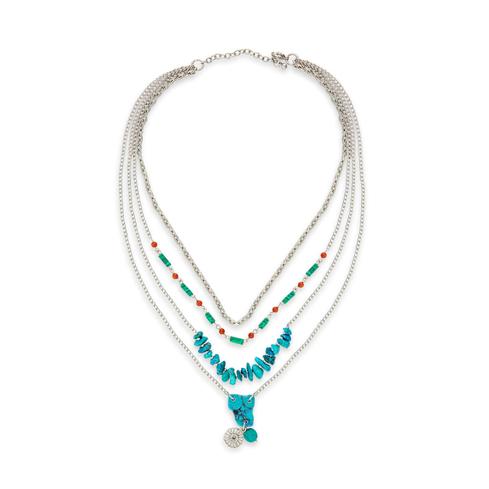 Collier à plusieurs rangs en argent « Jardin enchanté »