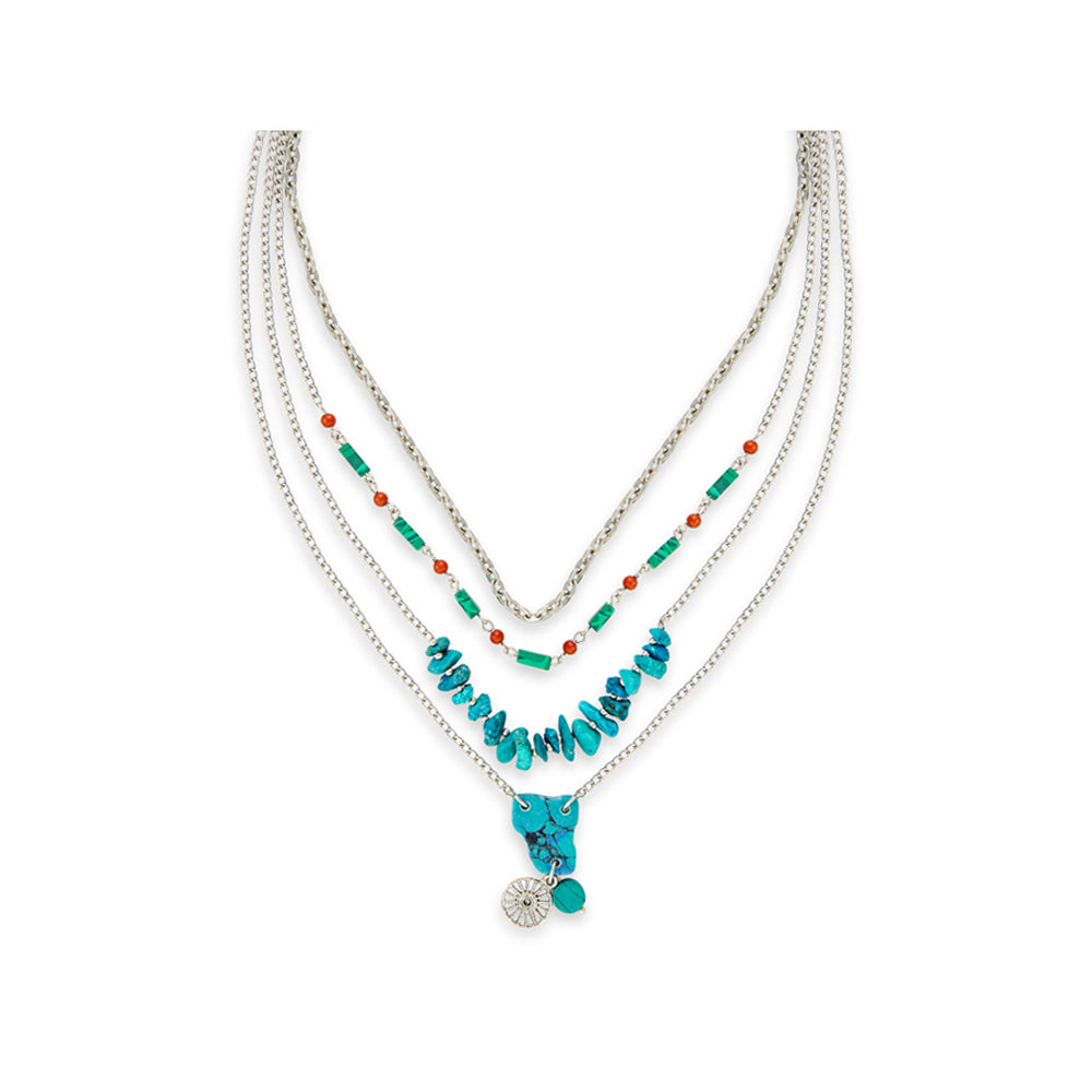Collier à plusieurs rangs en argent « Jardin enchanté »