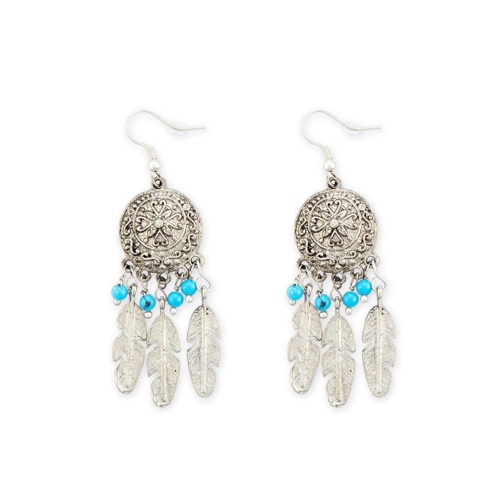 Boucles d'oreilles argentées « Souhait de plumes »