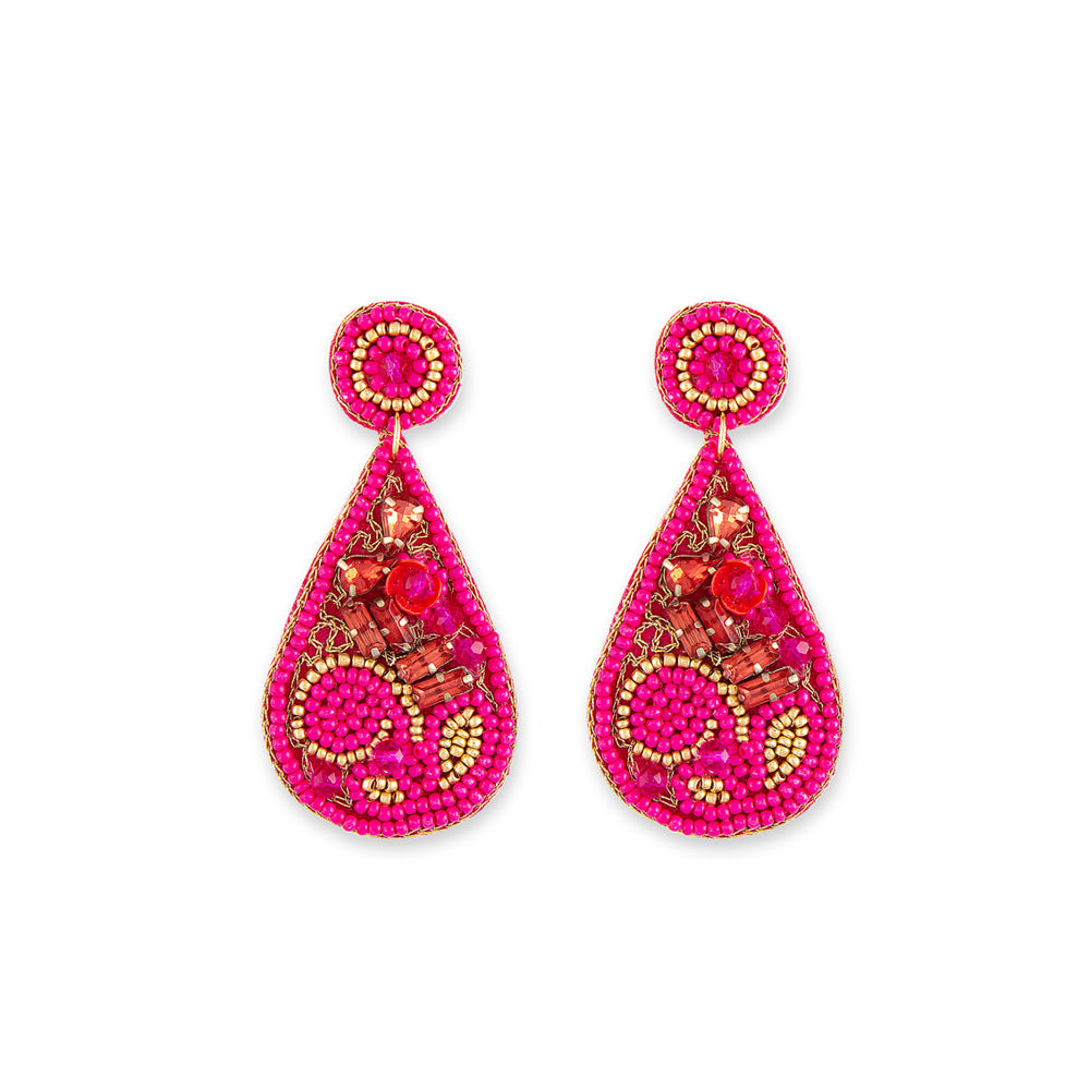 Boucles d'oreilles perlées Rose Garden