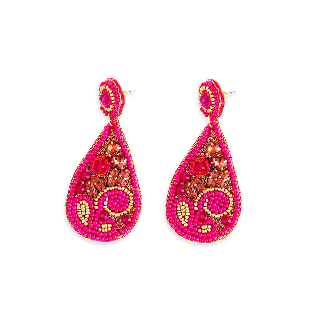 Boucles d'oreilles perlées Rose Garden