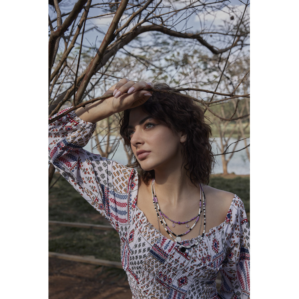 Collier superposé magenta joyeux