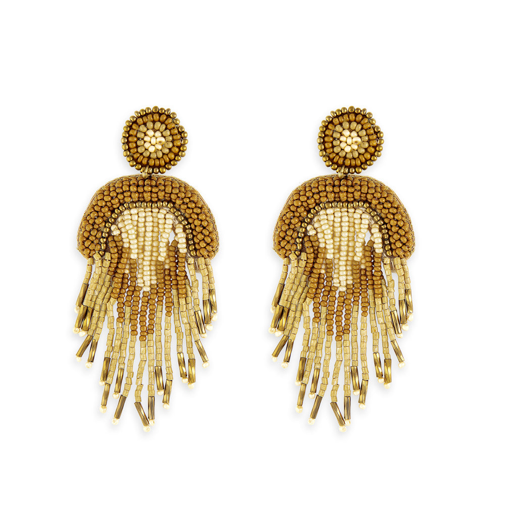 Boucles d'oreilles perlées Folklore Embrace en épi de blé