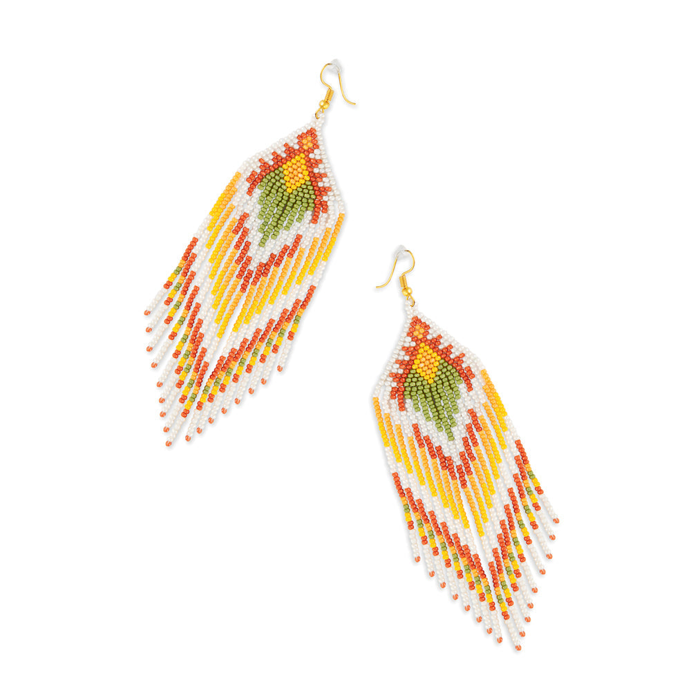 Boucles d'oreilles perlées Rain Dance jaune maïs