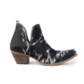 Bottes Sunset Bloom en cuir de vachette fendu noir et blanc