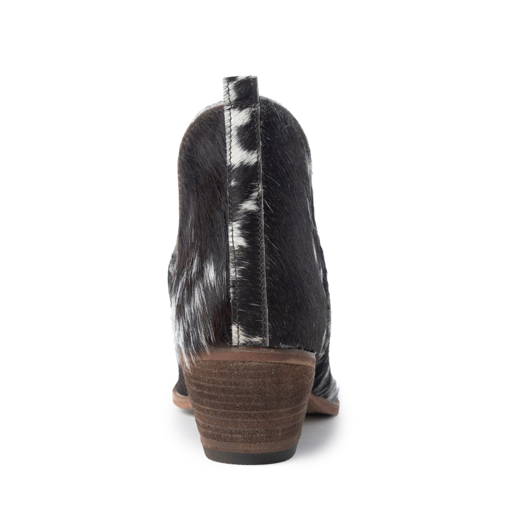 Bottes Sunset Bloom en cuir de vachette fendu noir et blanc