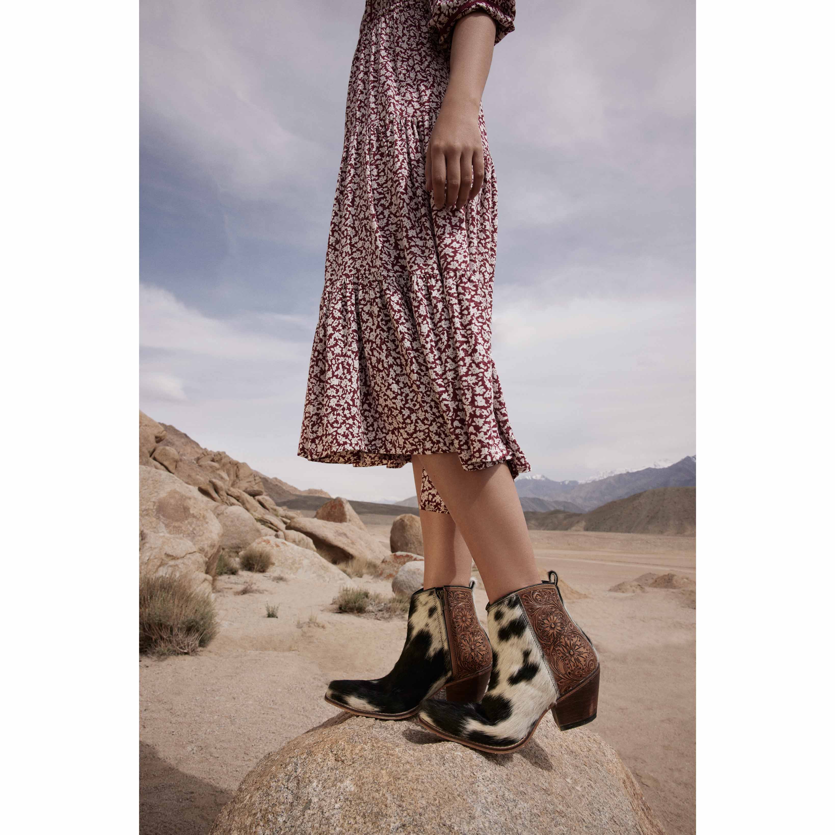 Bottes Laramie Plains en cuir pleine fleur et cuir repoussé à la main