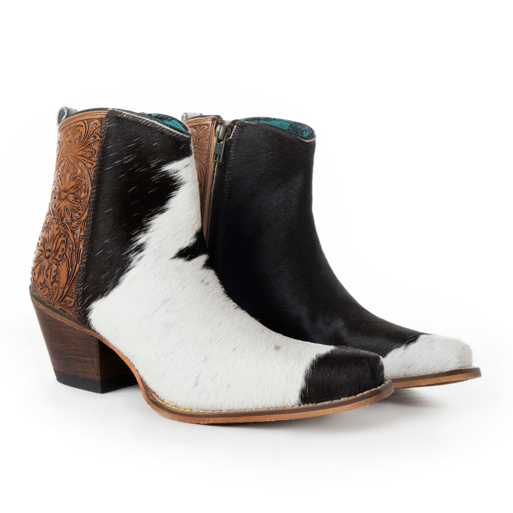 Bottes Laramie Plains en cuir pleine fleur et cuir repoussé à la main