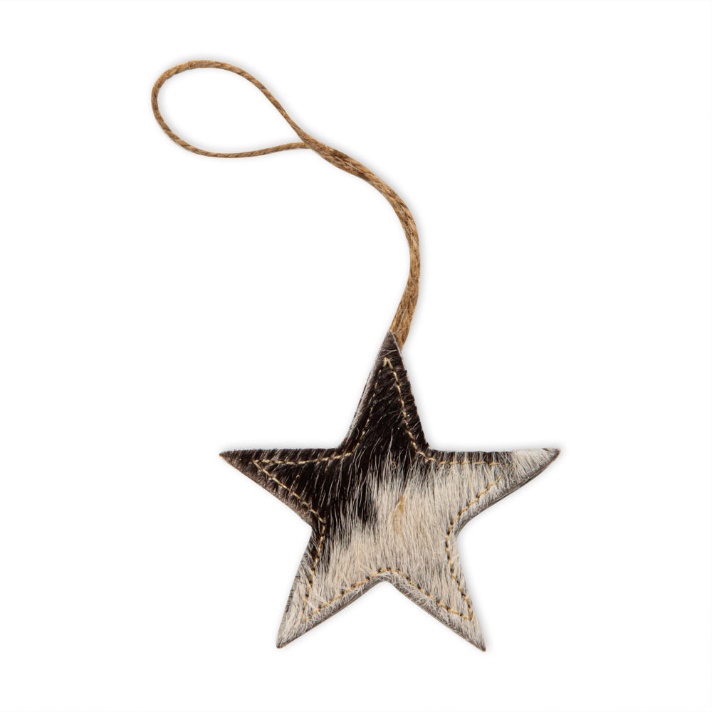 Ensemble d'ornements en étoile de Noël en cuir de vachette noir