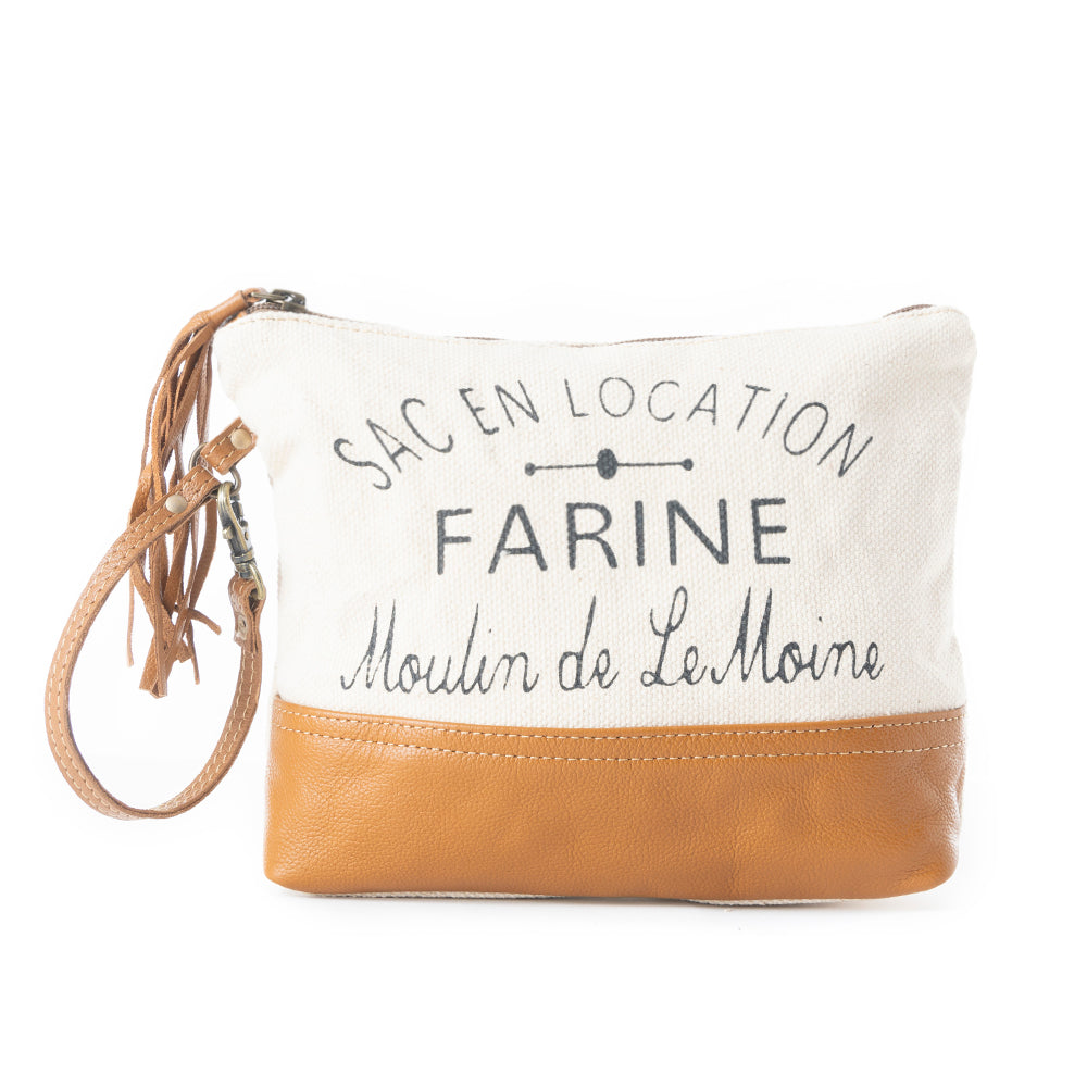 Pochette en toile Farine