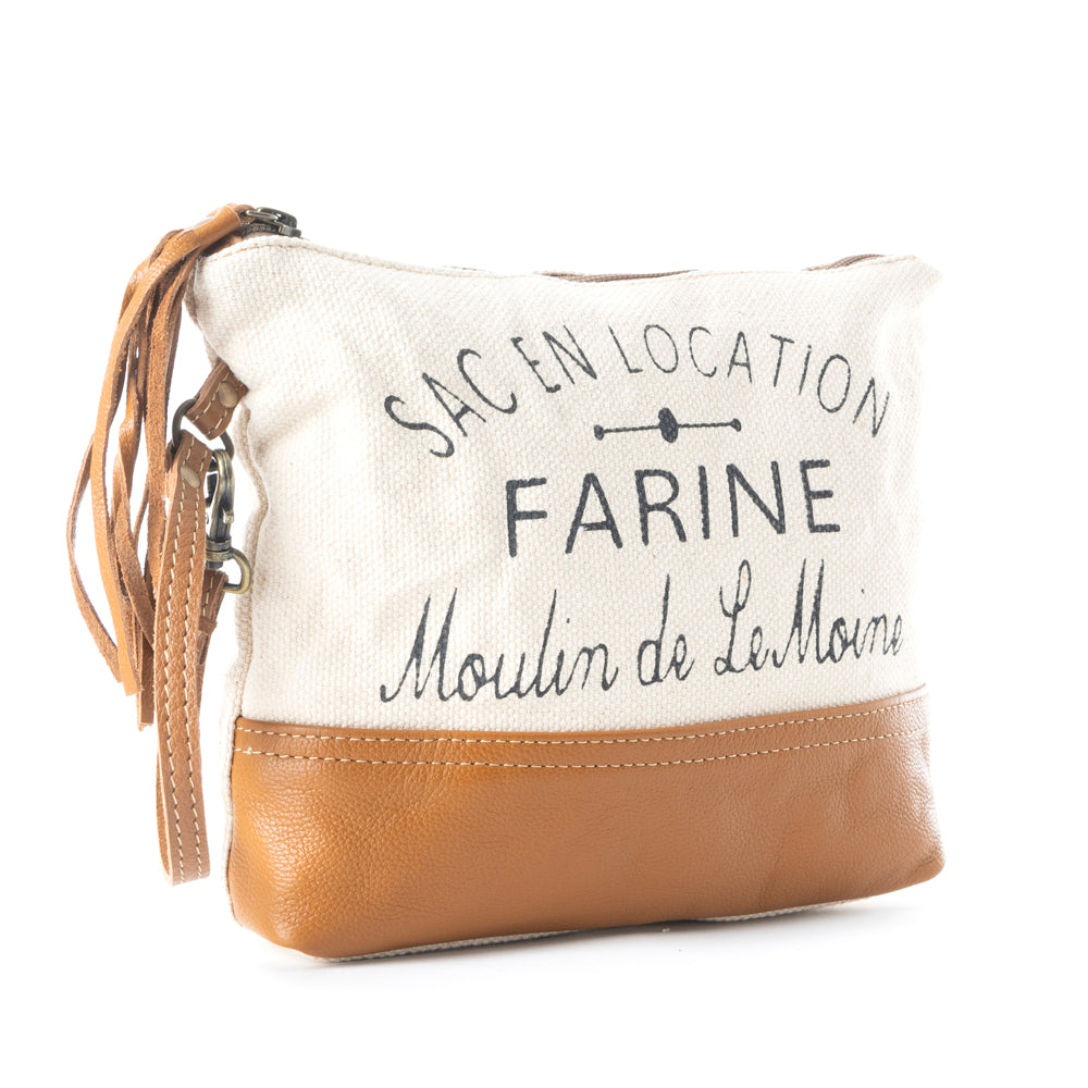 Pochette en toile Farine