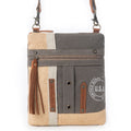 Sac bandoulière en toile avec écusson USA