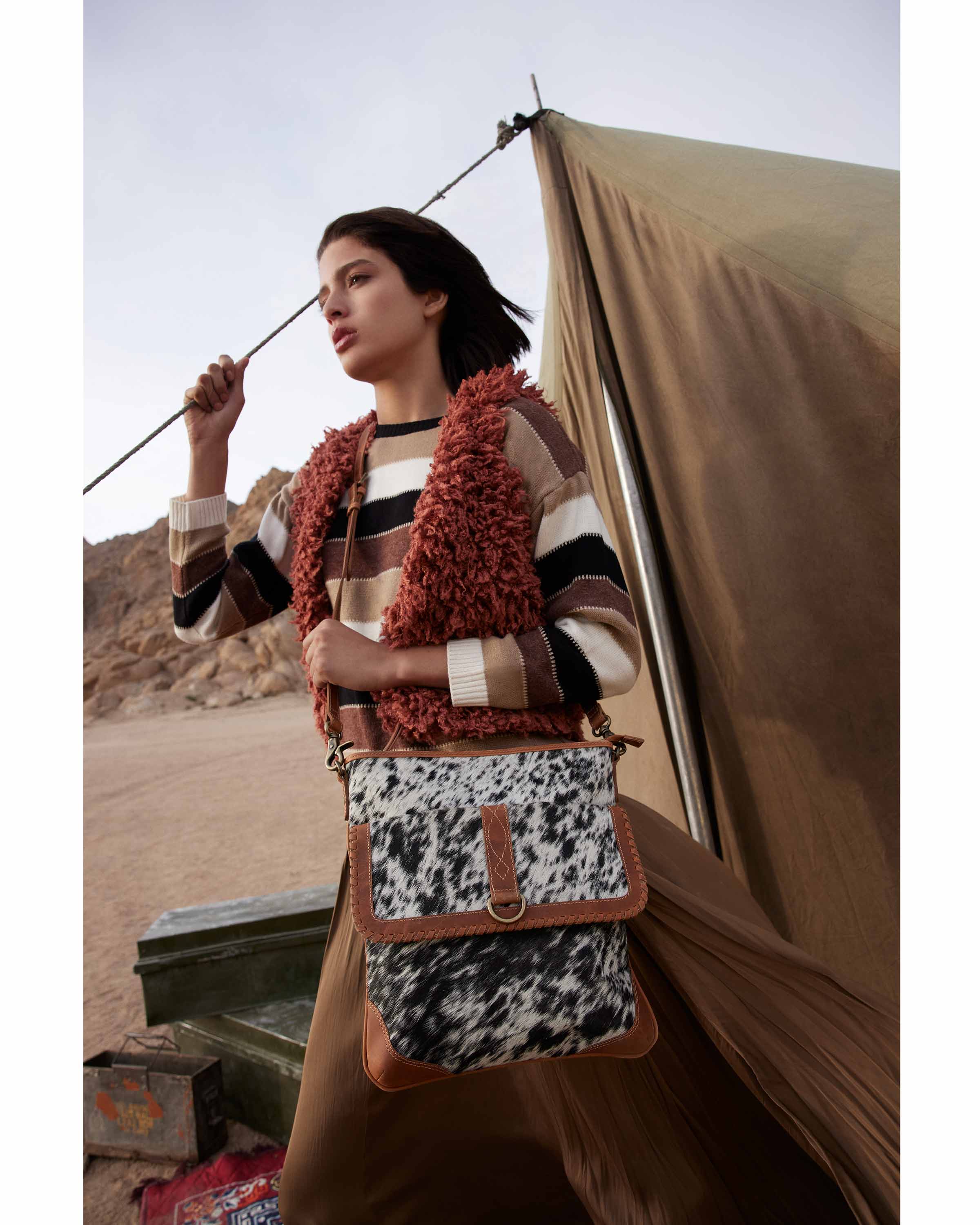 Sac en toile avec poils de vache Taragon