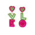 Boucles d'oreilles perlées Lettres d'amour