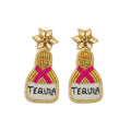 Boucles d'oreilles perlées Bouteille de Tequila