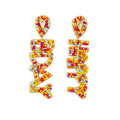 Boucles d'oreilles perlées "Joyeux Anniversaire"