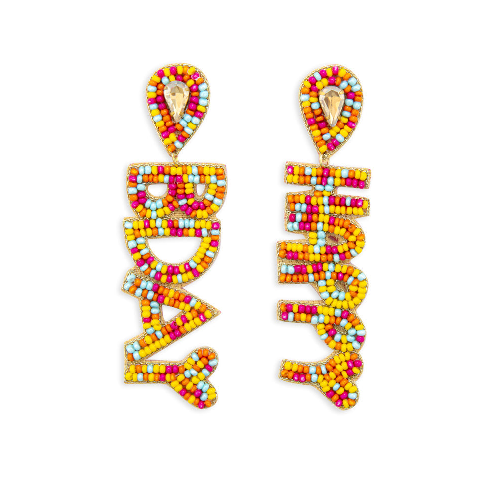 Boucles d'oreilles perlées "Joyeux Anniversaire"