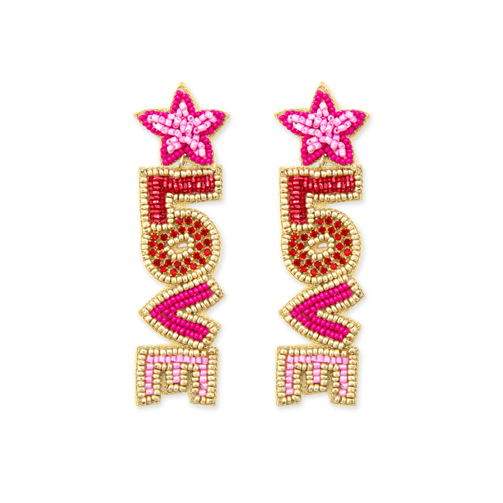 Boucles d'oreilles perlées "Mots d'amour"