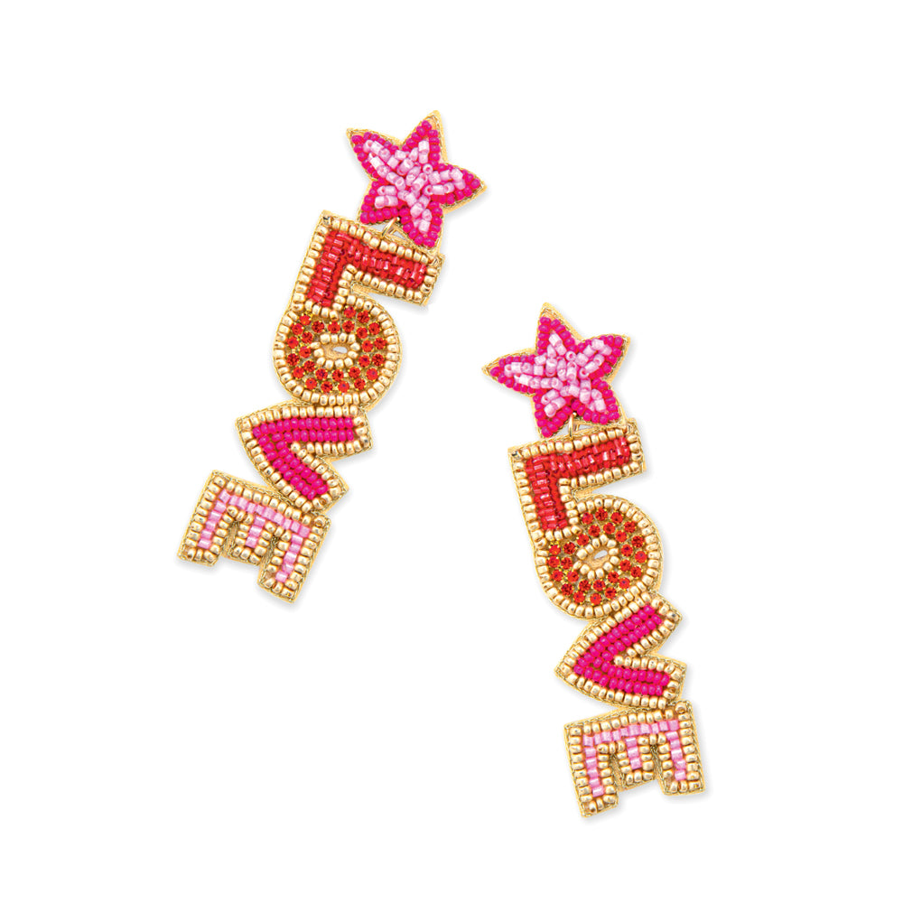 Boucles d'oreilles perlées "Mots d'amour"