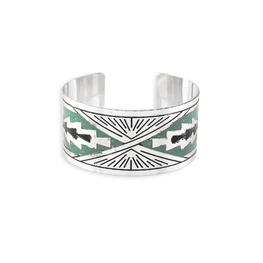 Bracelet manchette en métal gravé Day Rise