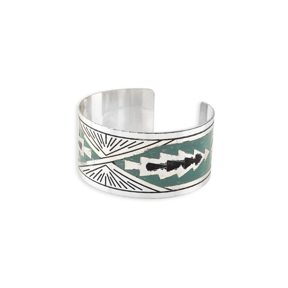 Bracelet manchette en métal gravé Day Rise