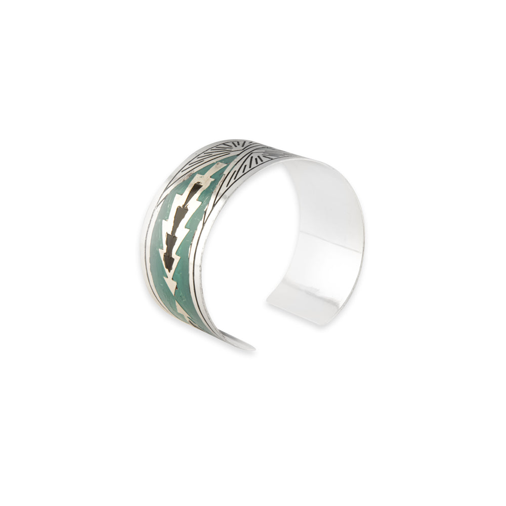 Bracelet manchette en métal gravé Day Rise