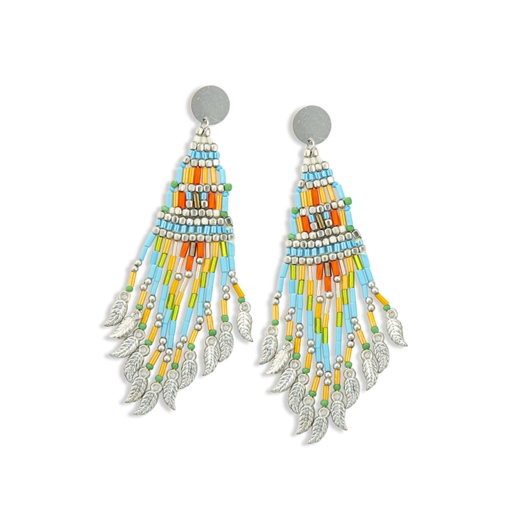 Boucles d'oreilles perlées « Tapisserie Matinale »