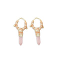 Boucles d'oreilles tissées et perlées Déesse Délice avec breloque en cristal