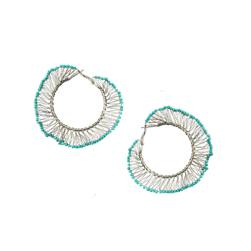 Boucles d'oreilles créoles tissées "Loop Weaver"