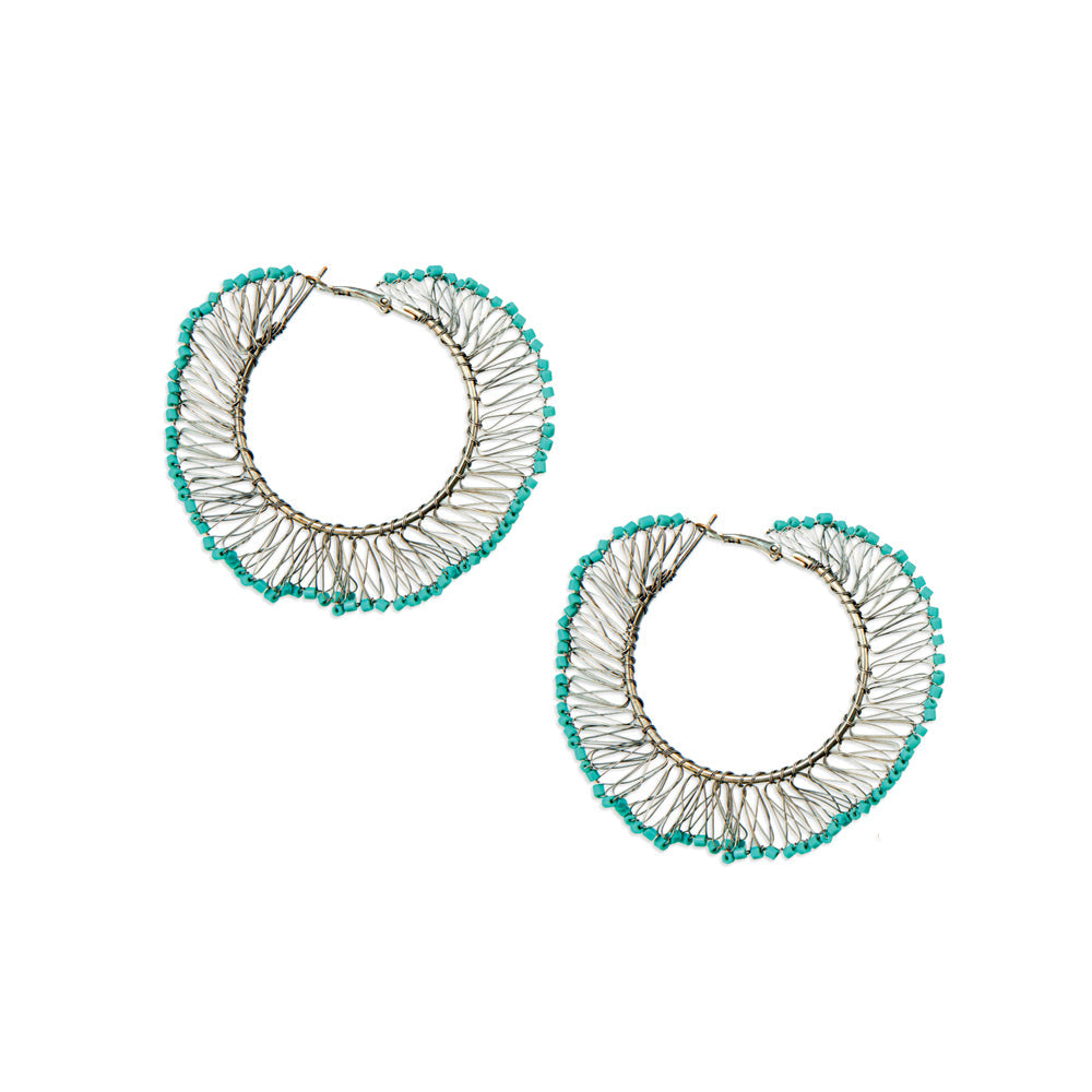 Boucles d'oreilles créoles tissées "Loop Weaver"