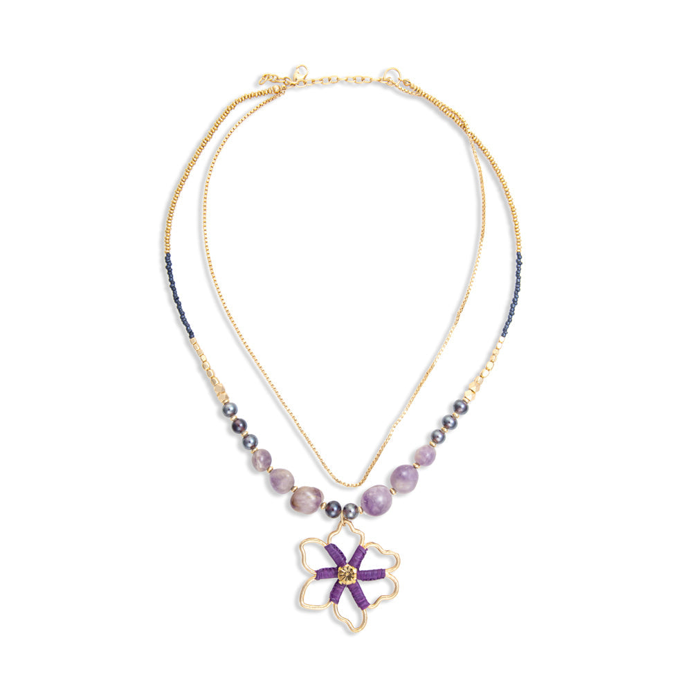 Collier pendentif Amethyst Blooming
