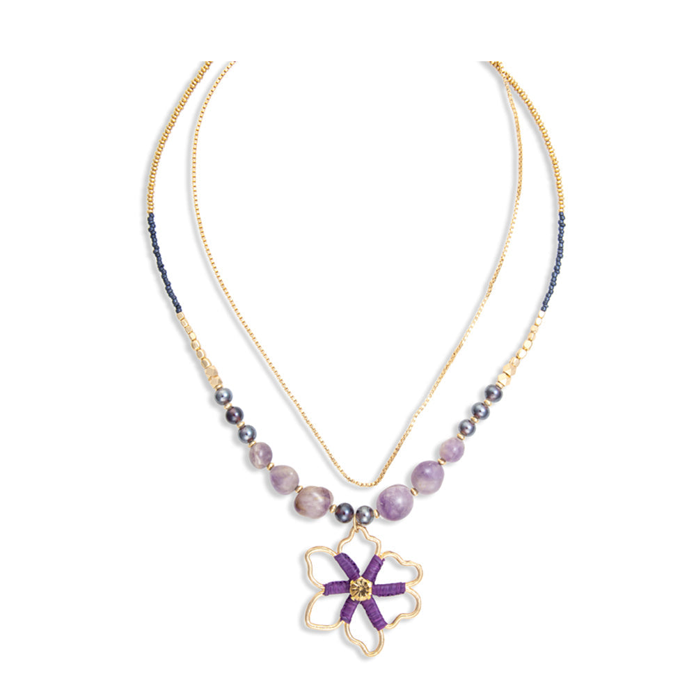Collier pendentif Amethyst Blooming