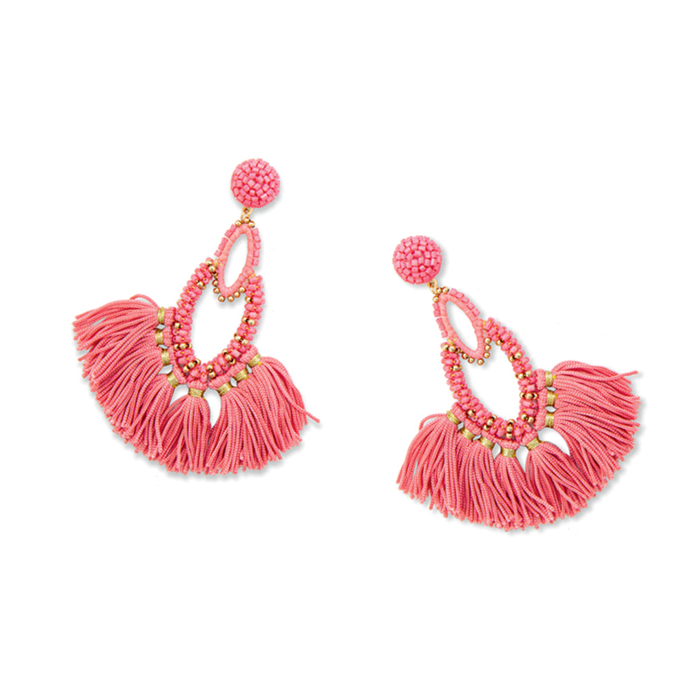 Boucles d'oreilles Caroline à perles et franges