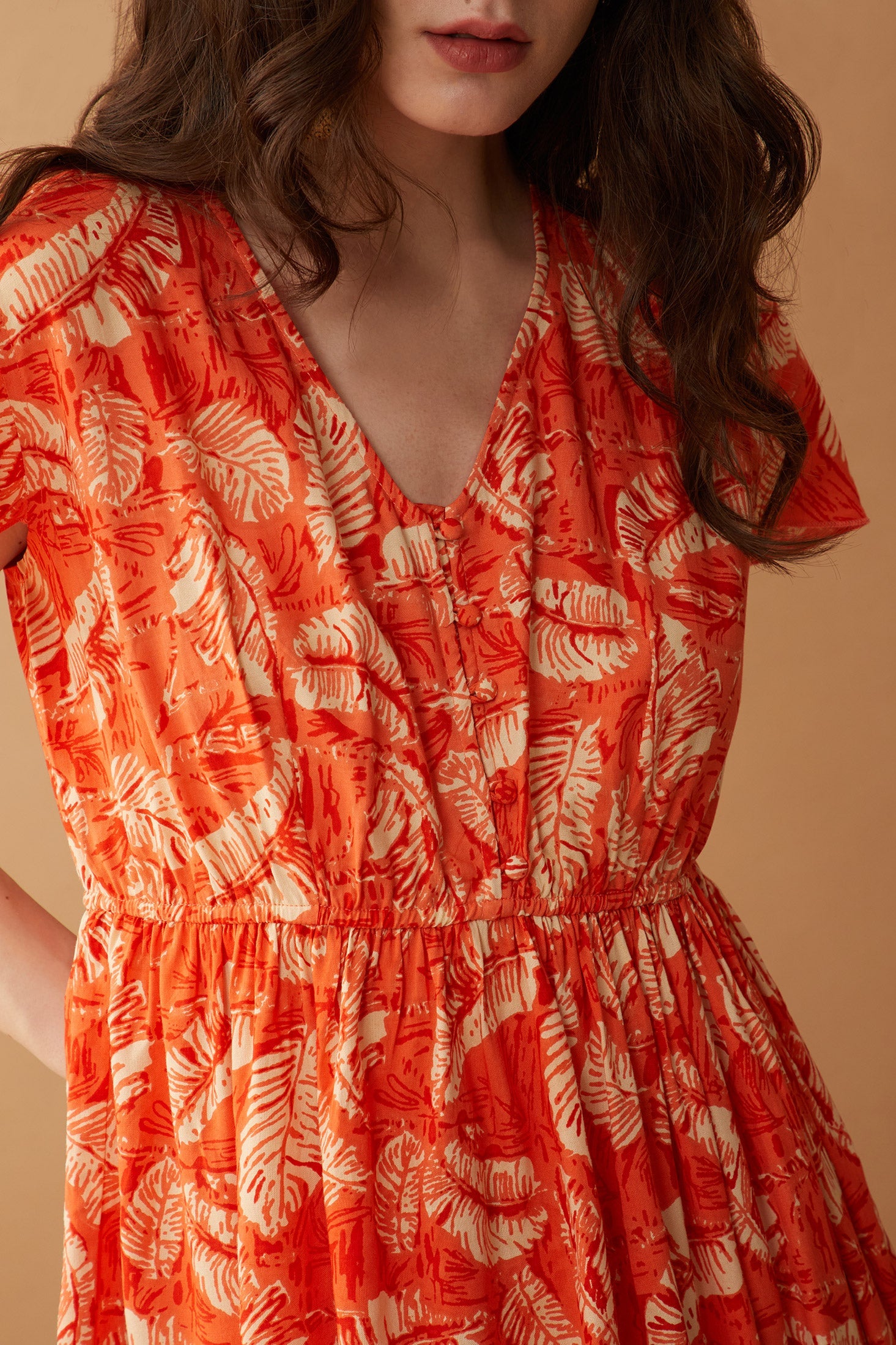 Robe Boutonnée Mandarine Splendide